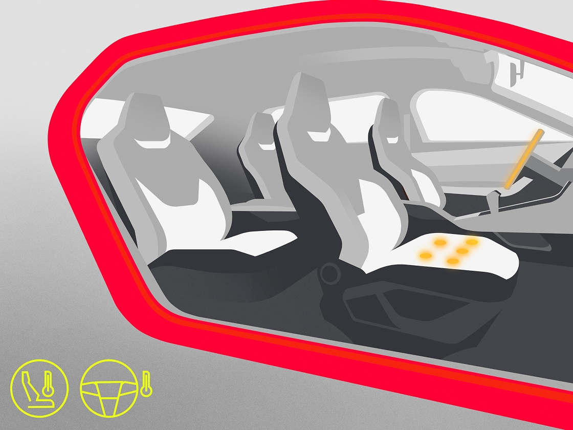 Interior design view of the SEAT Arona that allows a safer and warmer driving experience, thanks to the winter pack